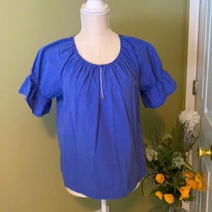 Ann Taylor chambray blue blouse; size S
